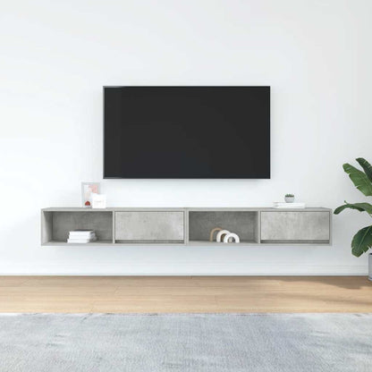 Tv-meubelen 2 st 100x31x25,5 cm bewerkt hout betongrijs