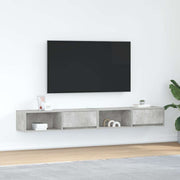Tv-meubel 100x31x25,5 cm bewerkt hout betongrijs (2 stuks)