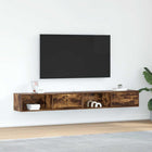 Tv-meubels 2 st 100x31x25.5 cm spaanplaat gerookt eiken
