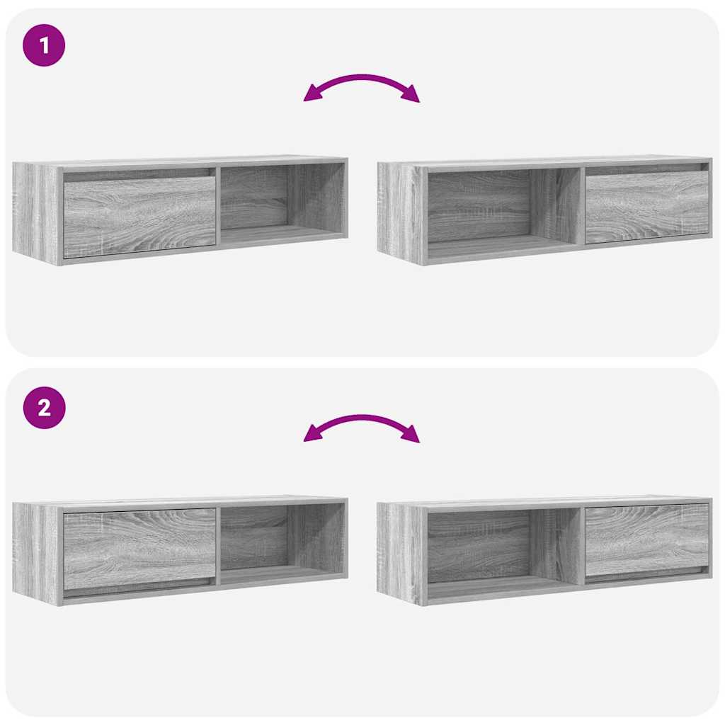 Tv-meubel 100x31x25,5 cm spaanplaat grijs sonoma