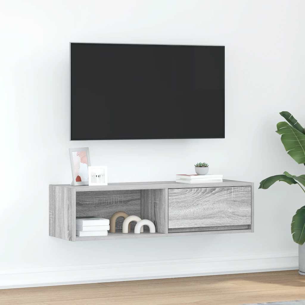 Tv-meubel 100x31x25,5 cm spaanplaat grijs sonoma
