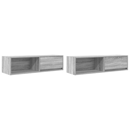 Tv-kasten 2 st 100x31x25,5 cm spaanplaat grijs sonoma