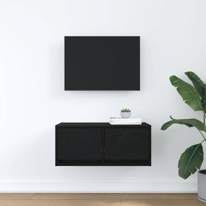 TV-meubel 60x31x25,5 cm spaanplaat zwart eikenkleurig