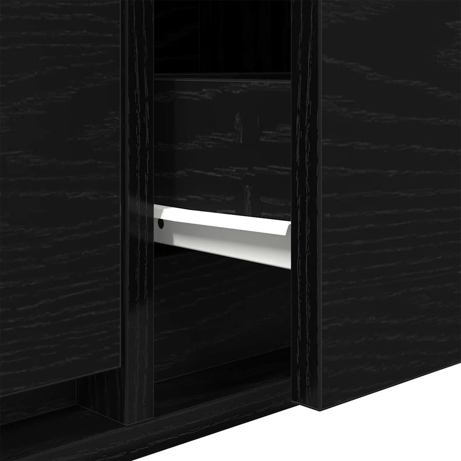 TV-meubel 60x31x25,5 cm spaanplaat zwart eikenkleurig