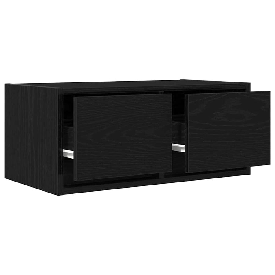 TV-meubel 60x31x25,5 cm spaanplaat zwart eikenkleurig