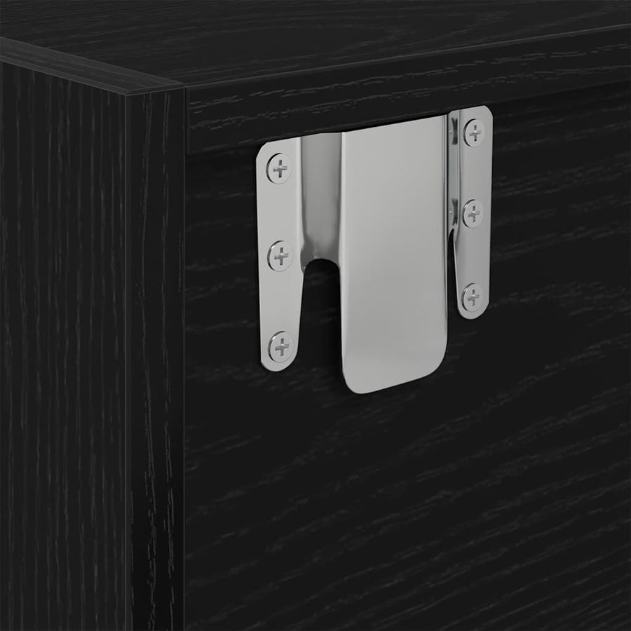 TV-meubel 60x31x25,5 cm spaanplaat zwart eikenkleurig