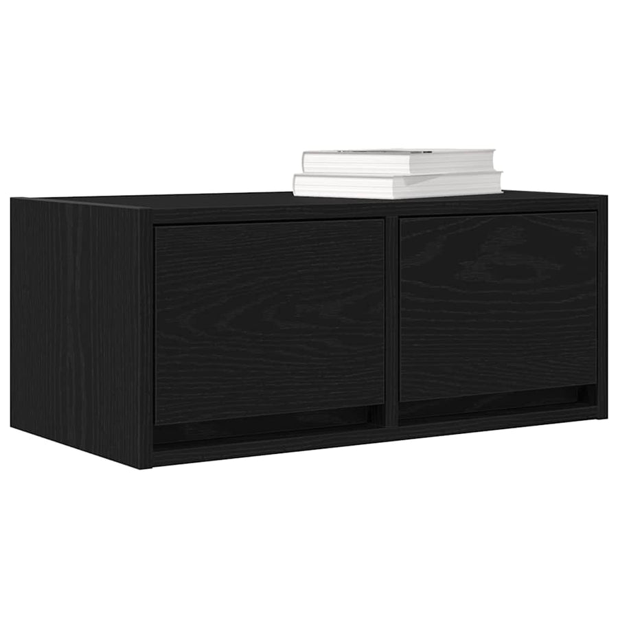 Tv-kasten 60x31x25,5 cm spaanplaat zwart eikenkleurig