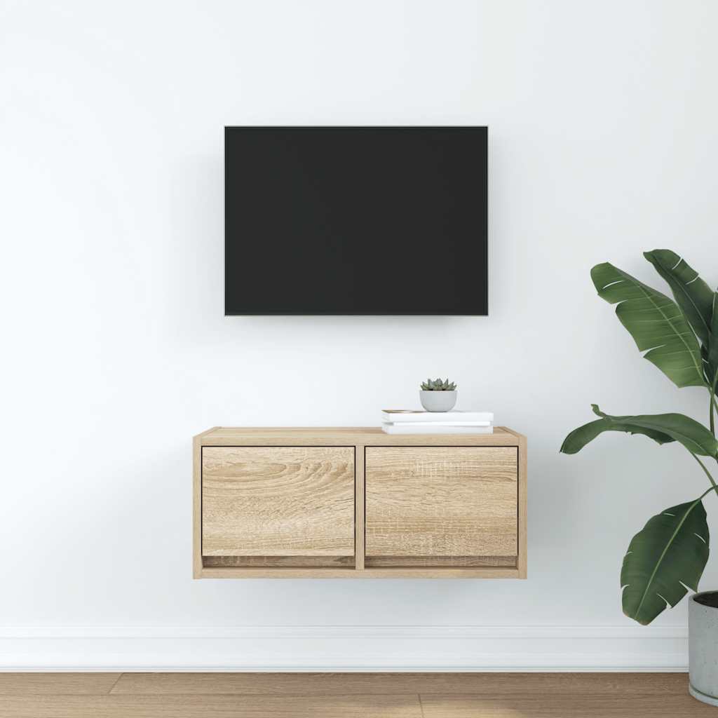 TV-meubel 60x31x25,5 cm bewerkt hout sonoma eikenkleurig