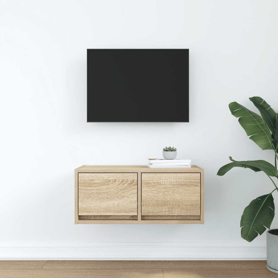 TV-meubel 60x31x25,5 cm bewerkt hout sonoma eikenkleurig