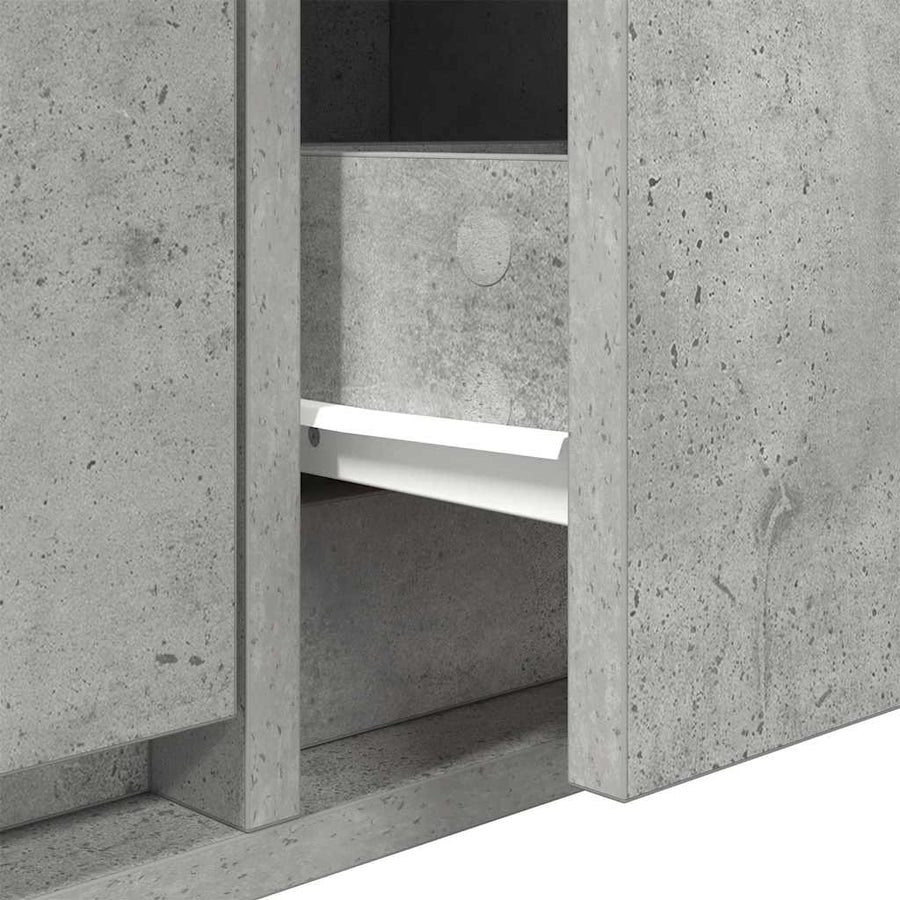 TV-meubel 60x31x25,5 cm bewerkt hout betongrijs