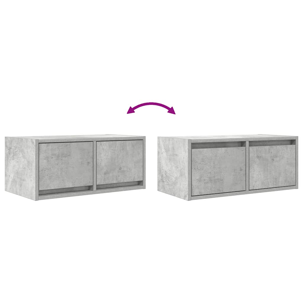 TV-meubel 60x31x25,5 cm bewerkt hout betongrijs