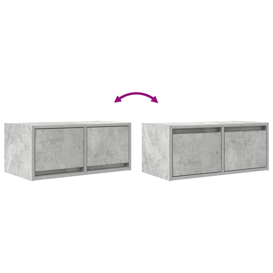 TV-meubel 60x31x25,5 cm bewerkt hout betongrijs