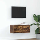 Tv-meubel 60x31x25,5 cm bewerkt hout gerookt eiken