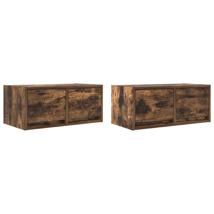 Tv-meubelen 2 st 60x31x25,5 cm bewerkt hout gerookt eikenkleur
