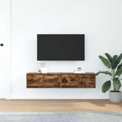 Tv-meubelen 2 st 60x31x25,5 cm bewerkt hout gerookt eikenkleur
