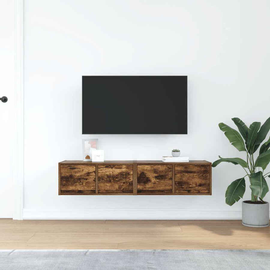 Tv-meubelen 2 st 60x31x25,5 cm bewerkt hout gerookt eikenkleur
