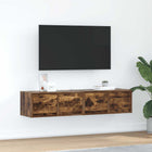 Tv-meubel 60x31x25,5 cm bewerkt hout gerookt eiken