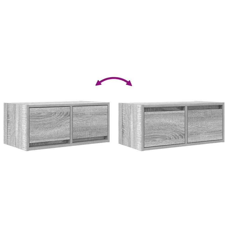 TV-meubel 60x31x25,5 cm bewerkt hout grijs sonoma eikenkleurig