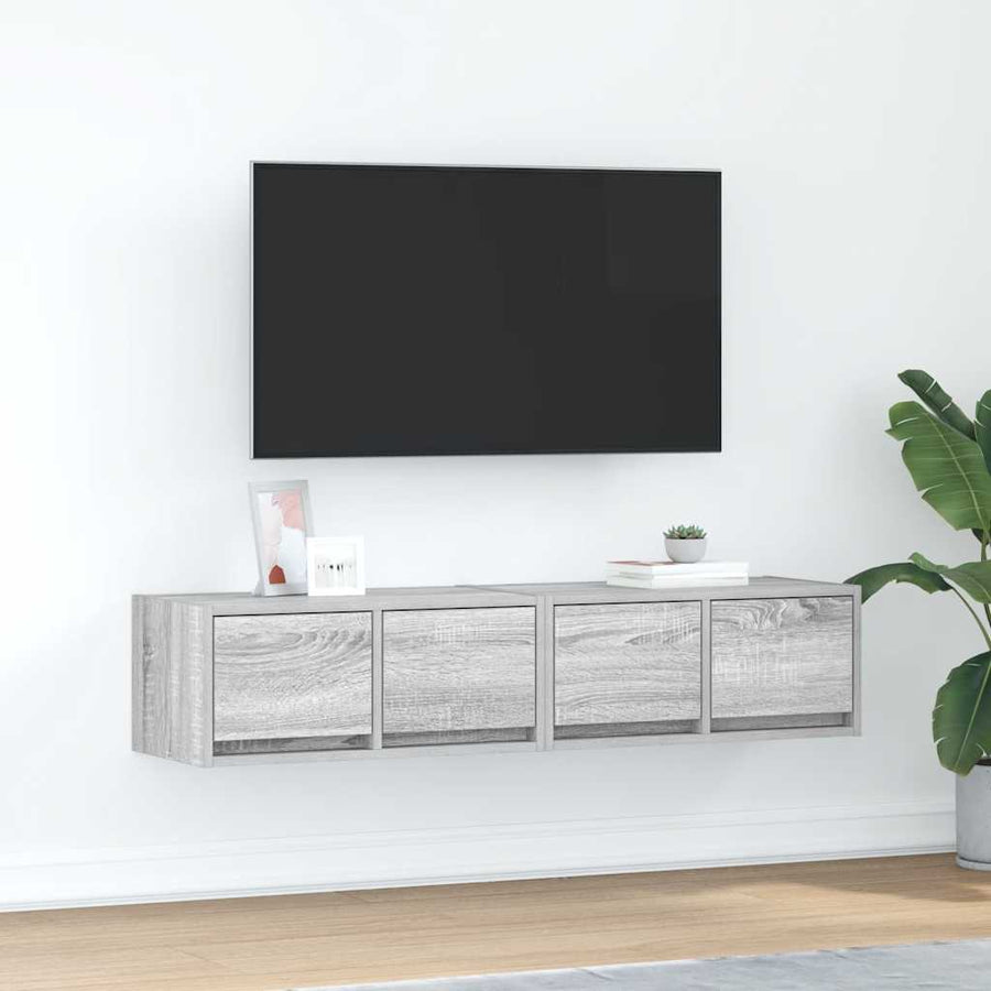 Tv-meubelen 2 st 60x31x25,5 cm bewerkt hout grijs sonoma eiken
