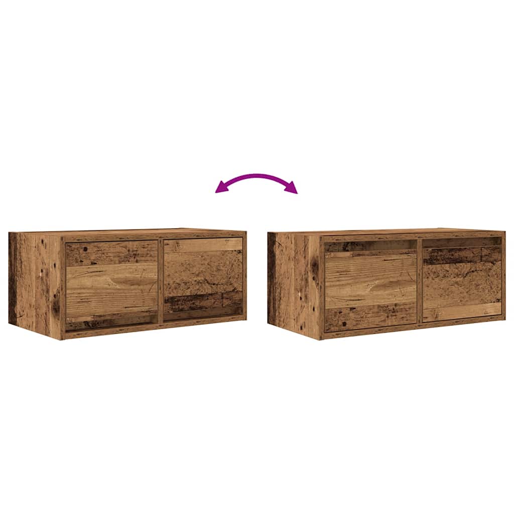 TV-meubel 60x31x25,5 cm bewerkt hout oud houtkleurig