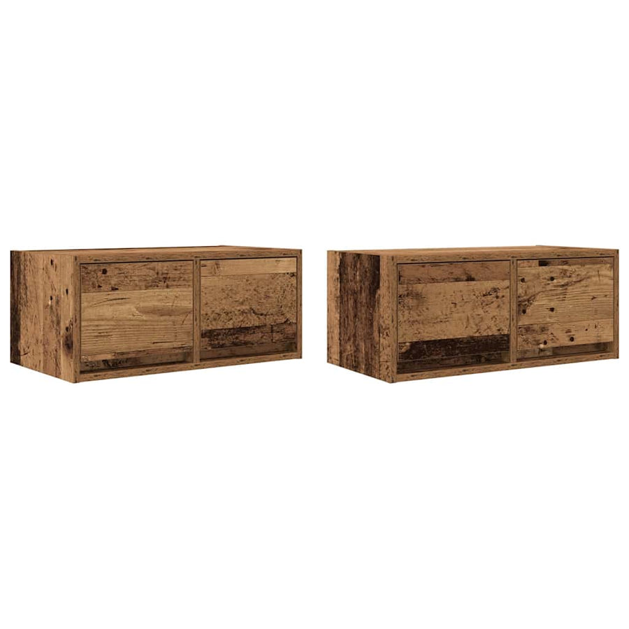 Tv-meubels 2 st 60x31x25,5 cm bewerkt hout oud houtkleurig