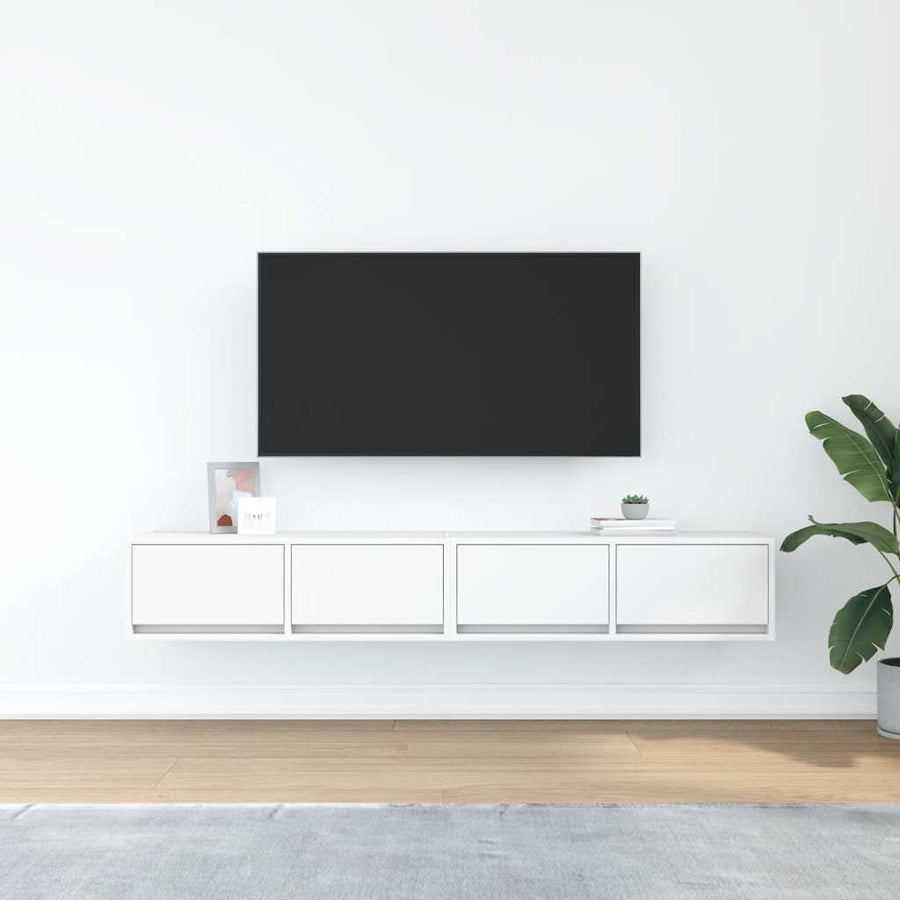Tv-meubelen 2 st 80x31x25,5 cm bewerkt hout wit