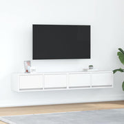 Tv-meubel 80x31x25,5 cm bewerkt hout wit (2 stuks)