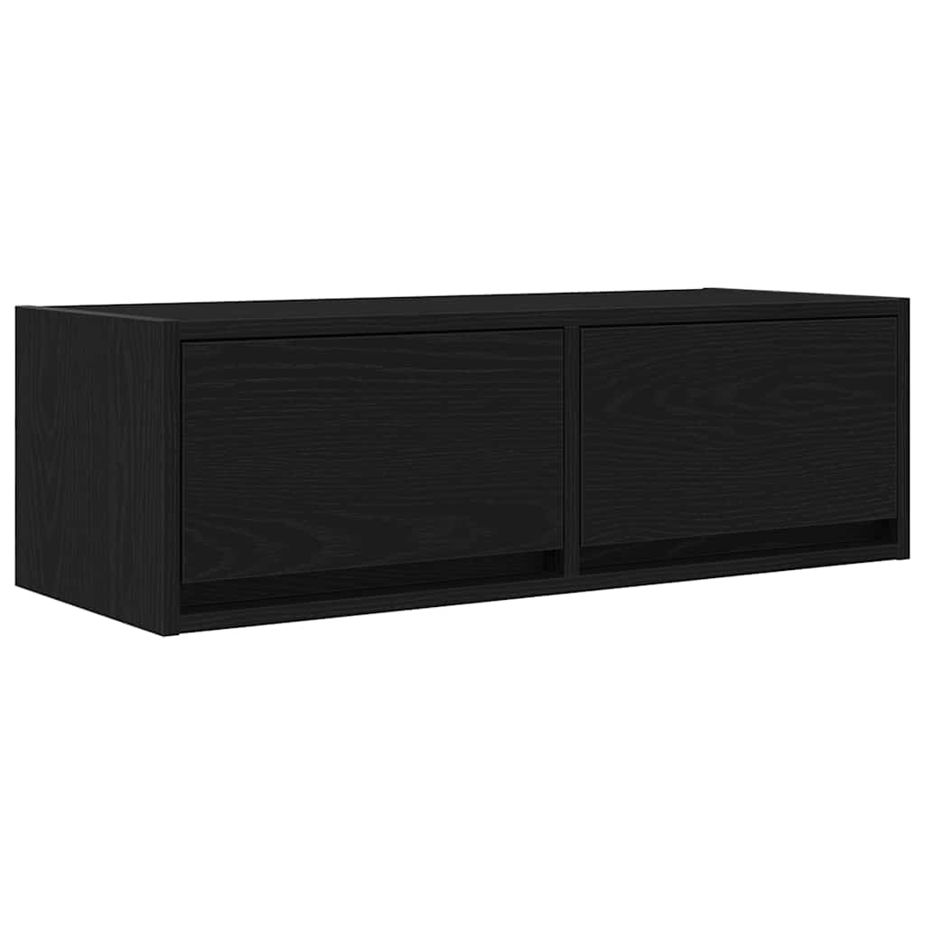 TV-meubel 80x31x25,5 cm spaanplaat zwart eikenkleurig