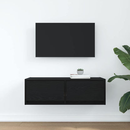 TV-meubel 80x31x25,5 cm spaanplaat zwart eikenkleurig