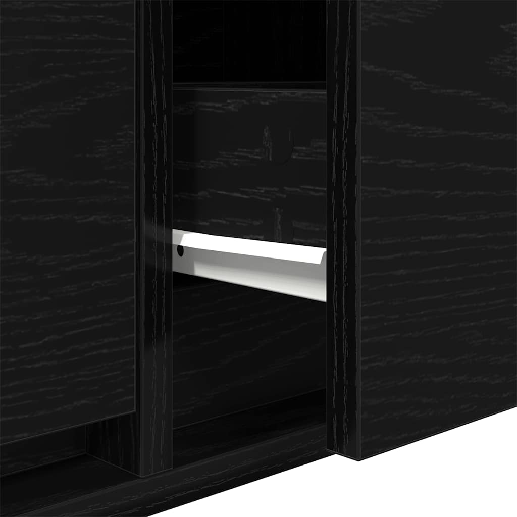 TV-meubel 80x31x25,5 cm spaanplaat zwart eikenkleurig