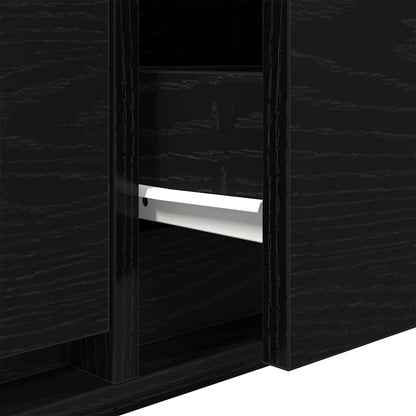 TV-meubel 80x31x25,5 cm spaanplaat zwart eikenkleurig