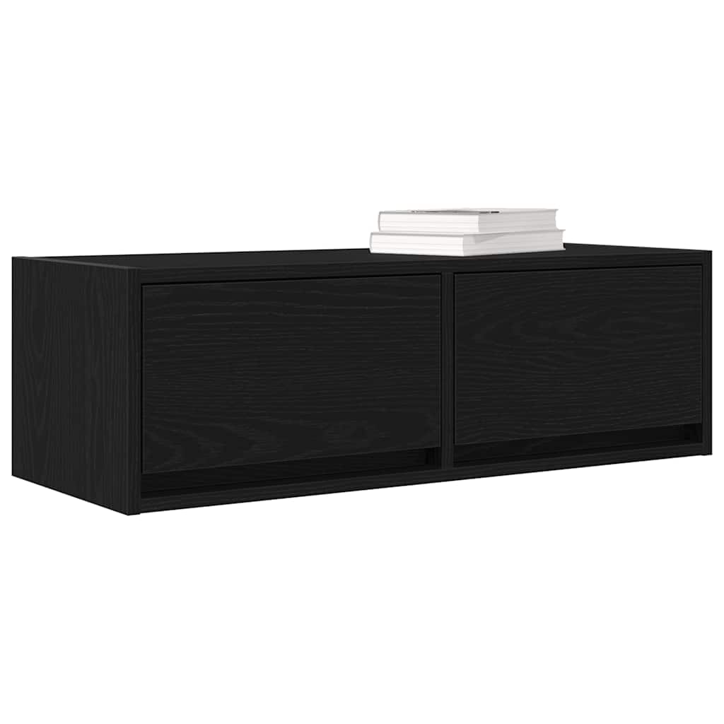 TV-meubel 80x31x25,5 cm spaanplaat zwart eikenkleurig