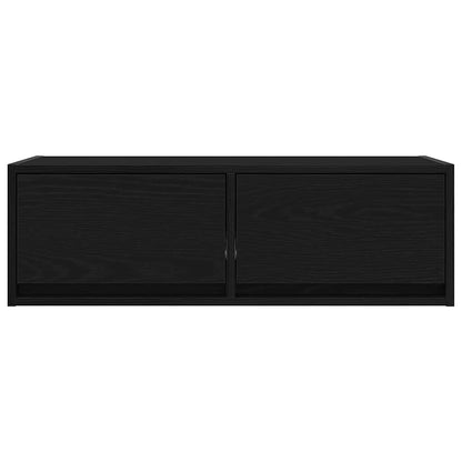 TV-meubel 80x31x25,5 cm spaanplaat zwart eikenkleurig