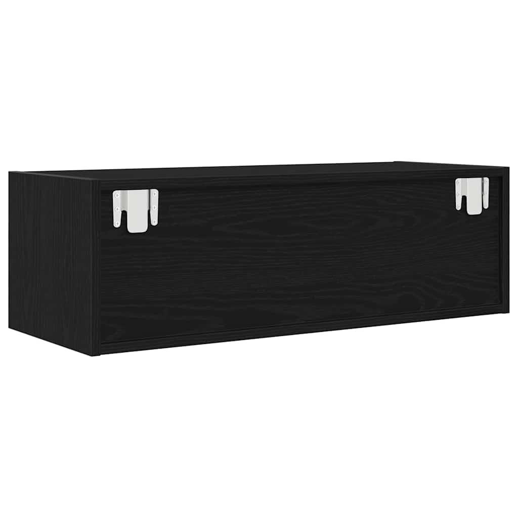 TV-meubel 80x31x25,5 cm spaanplaat zwart eikenkleurig
