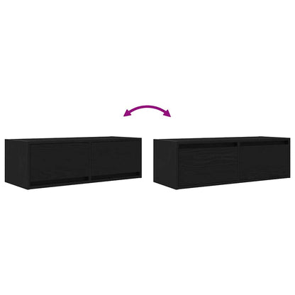 TV-meubel 80x31x25,5 cm spaanplaat zwart eikenkleurig