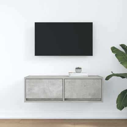 Tv-meubel 80x31x25,5 cm bewerkt hout betongrijs