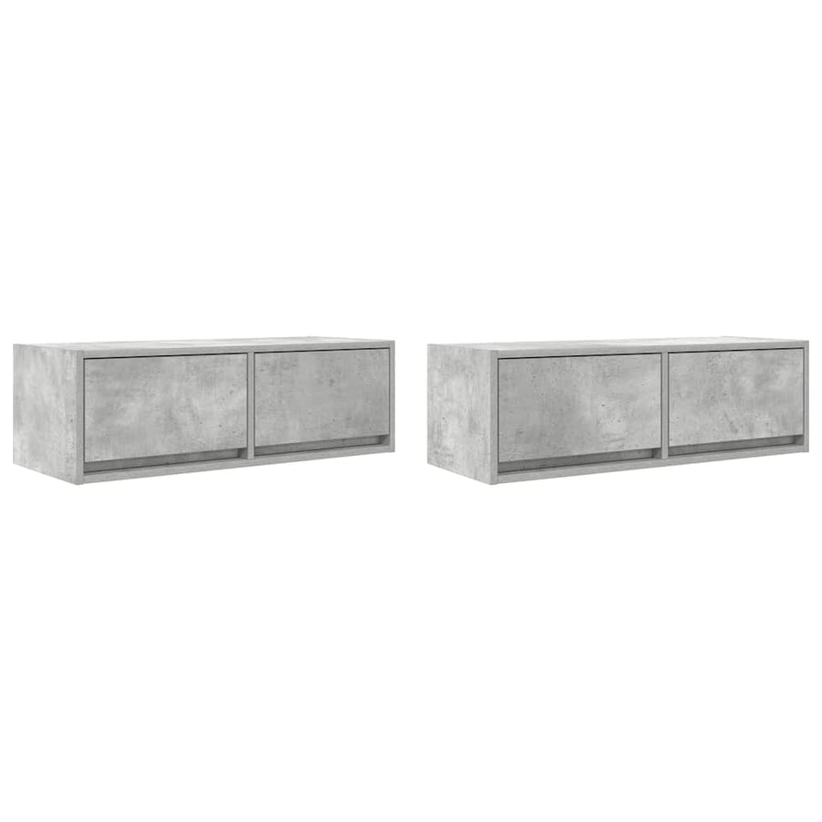 Tv-meubels 2 st 80x31x25,5 cm bewerkt hout betongrijs