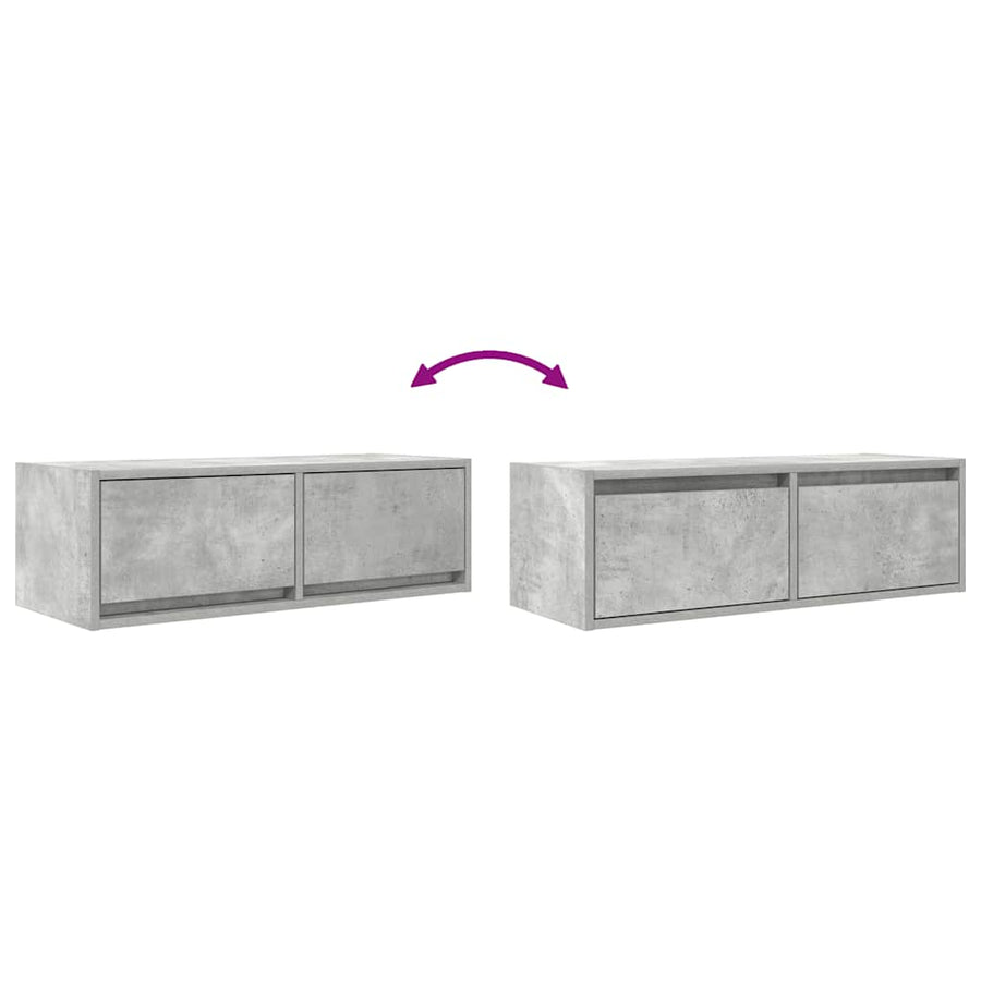 Tv-meubels 2 st 80x31x25,5 cm bewerkt hout betongrijs