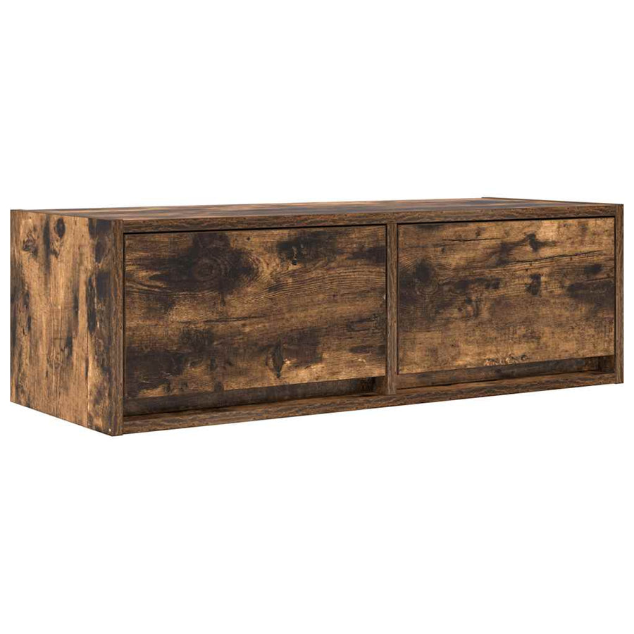 Tv-meubel 80x31x25,5 cm bewerkt hout gerookt eikenkleurig