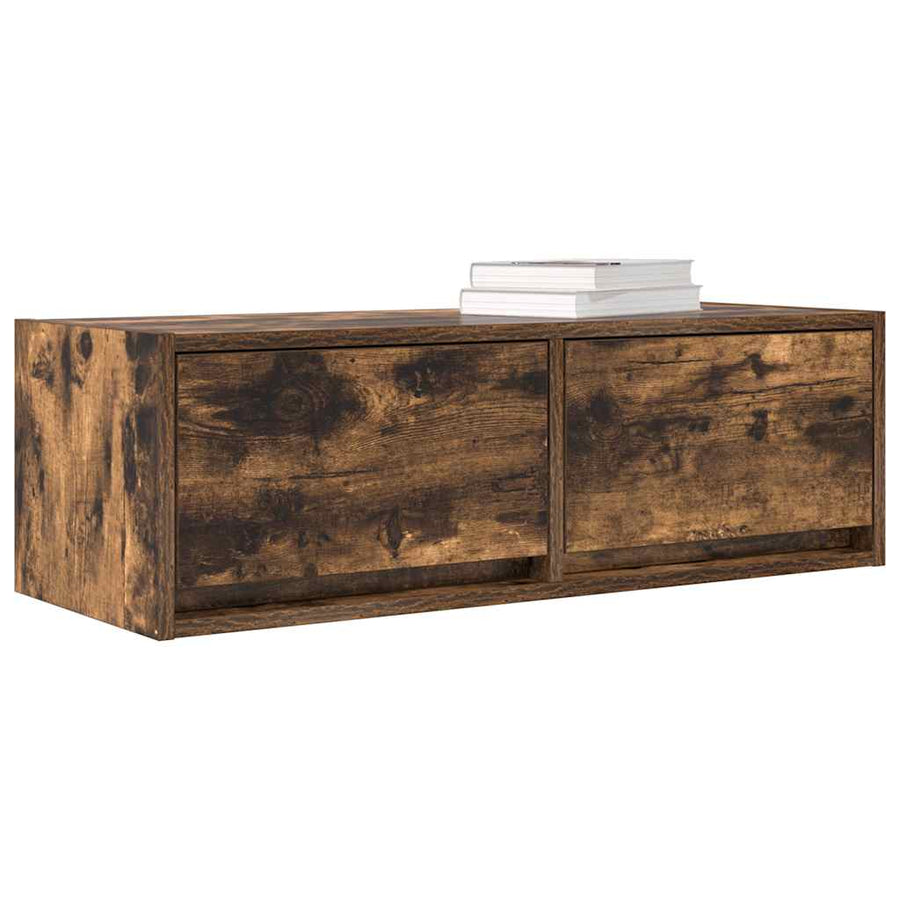 Tv-meubel 80x31x25,5 cm bewerkt hout gerookt eikenkleurig