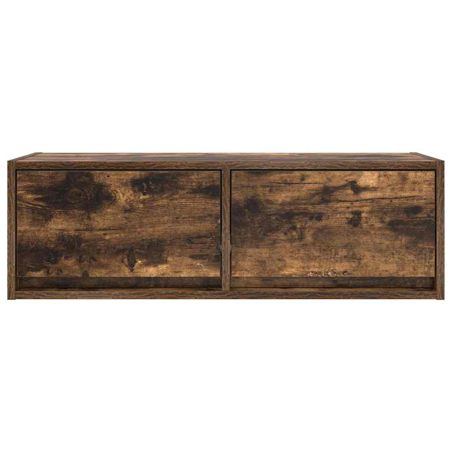 Tv-meubel 80x31x25,5 cm bewerkt hout gerookt eikenkleurig