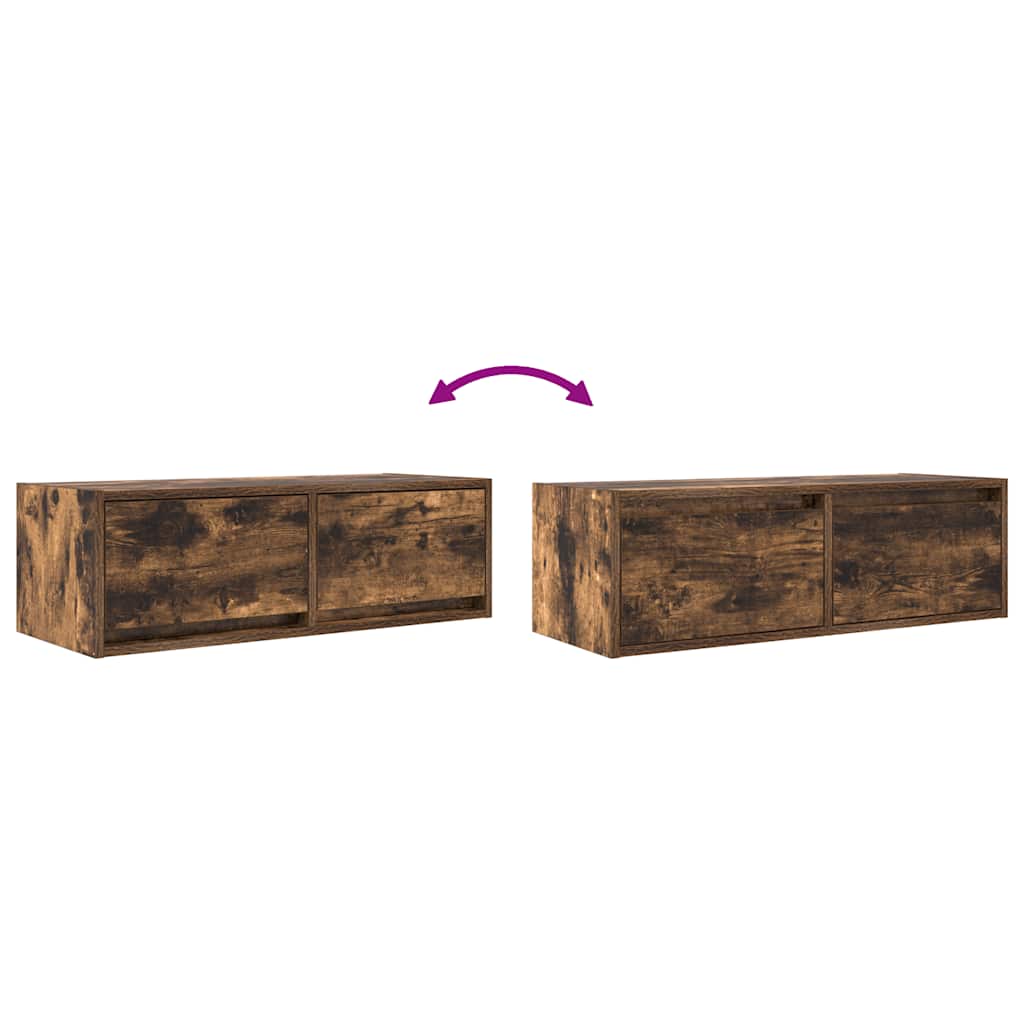 Tv-meubel 80x31x25,5 cm bewerkt hout gerookt eikenkleurig