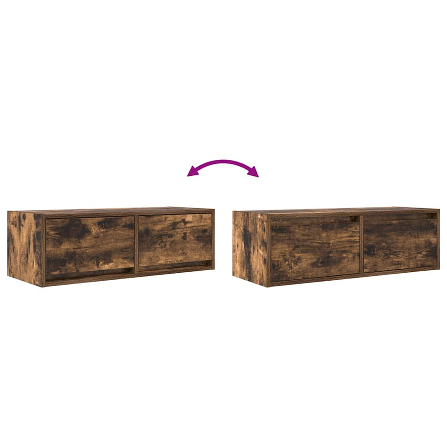 Tv-meubel 80x31x25,5 cm bewerkt hout gerookt eikenkleurig
