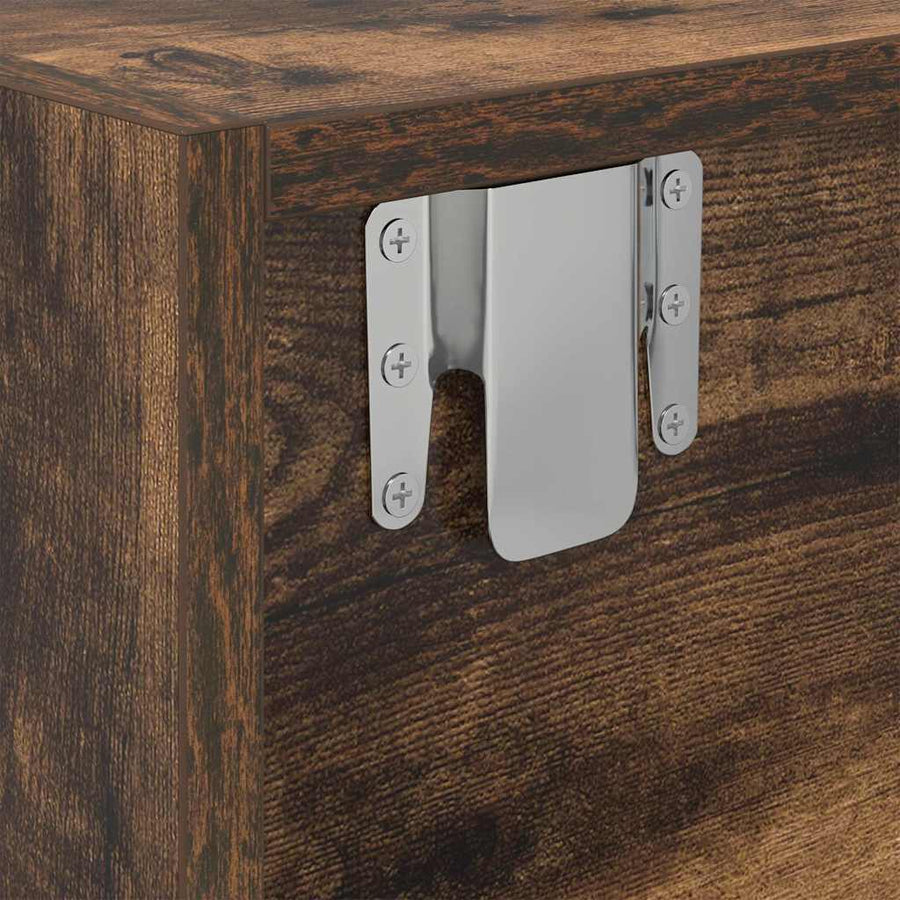 Tv-meubel 80x31x25,5 cm bewerkt hout gerookt eikenkleurig