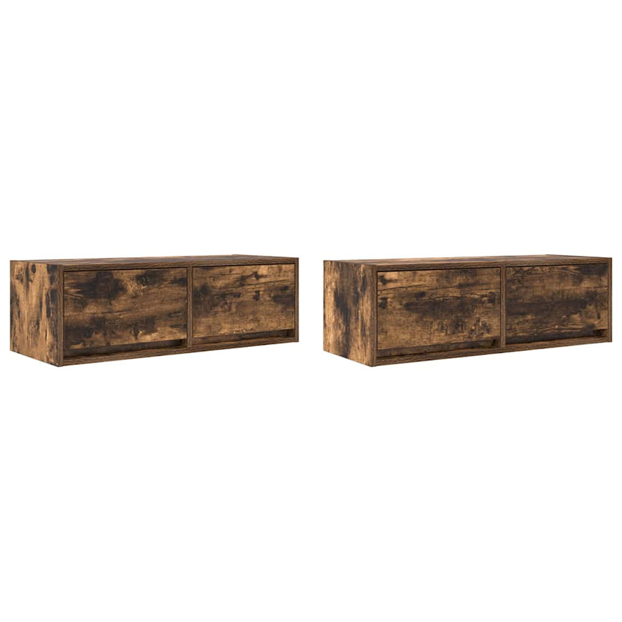 Tv-meubelen 2 st 80x31x25,5cm bewerkt hout gerookt eikenkleurig