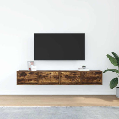 Tv-meubelen 2 st 80x31x25,5cm bewerkt hout gerookt eikenkleurig
