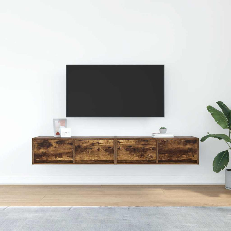 Tv-meubelen 2 st 80x31x25,5cm bewerkt hout gerookt eikenkleurig