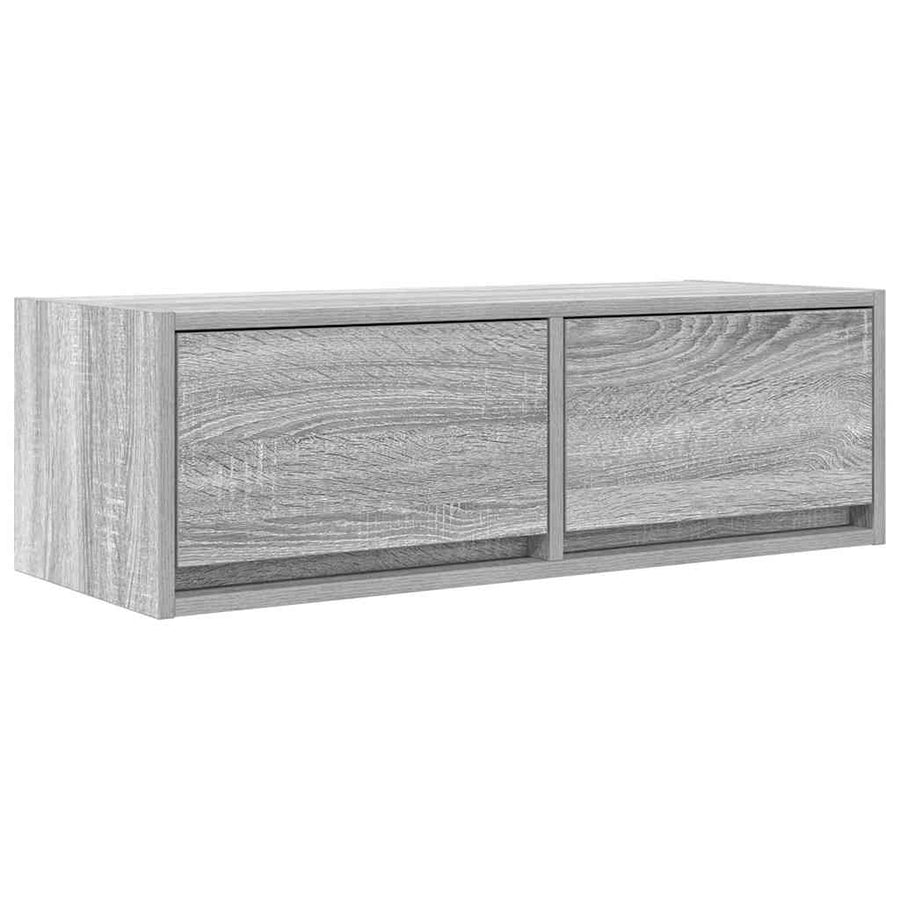 Tv-meubel 80x31x25,5 cm bewerkt hout grijs sonoma eikenkleurig