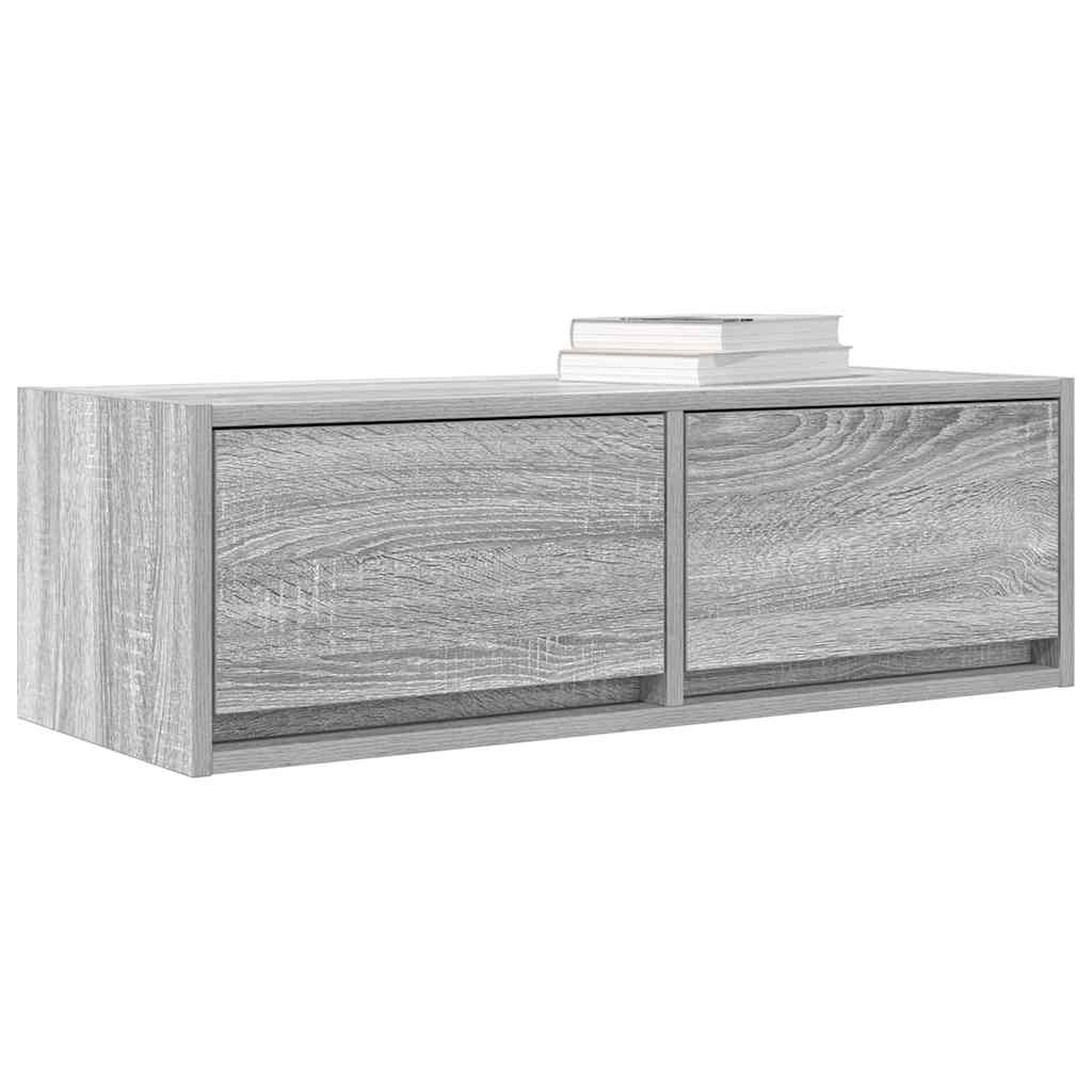 Tv-meubel 80x31x25,5 cm bewerkt hout grijs sonoma eikenkleurig