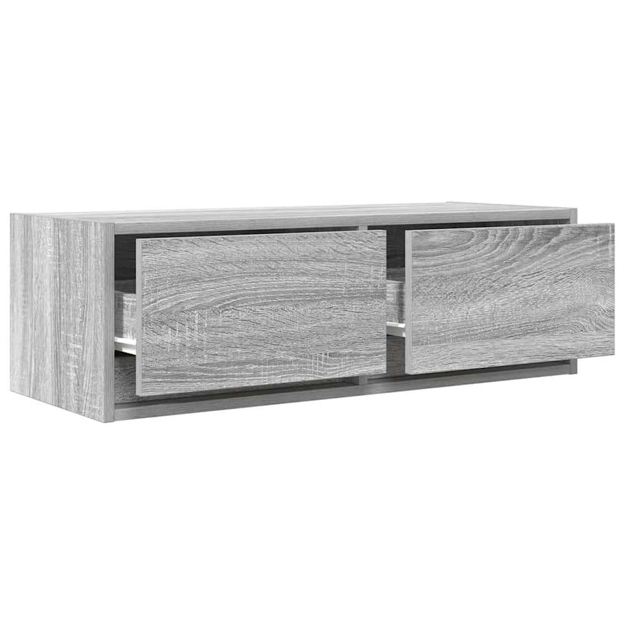 Tv-meubel 80x31x25,5 cm bewerkt hout grijs sonoma eikenkleurig